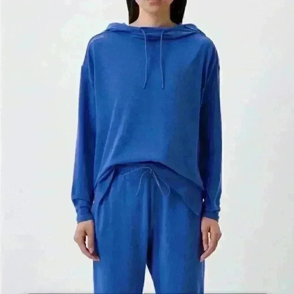 NWT RLX Ralph Lauren cowl neck hoodie Sz L in royal blue - soft! - Picture 2 of 8